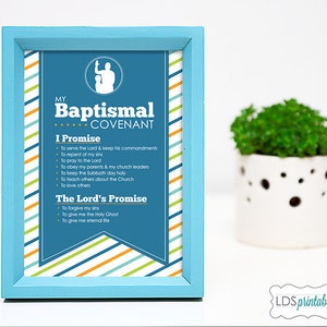 LDS Baptism Promise Covenant Boy Printable Multiple Sizes 3x4 4x6 5x7 ...