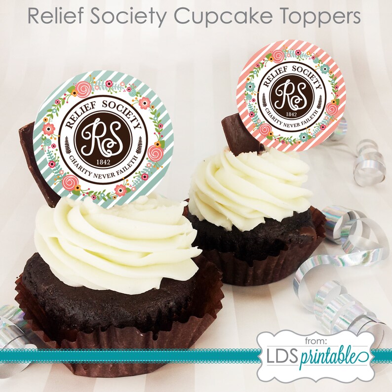 LDS Relief Society Motto Mission Statement Cupcake Toppers | Etsy