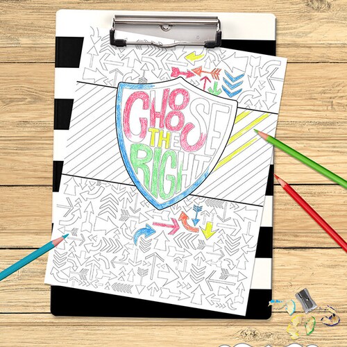 Choose the Right Coloring Page CTR Latter-day Saint - Etsy