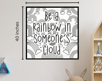 Collaborative Mural for Kids- Rainbow in a Cloud- Ideal for Elementary, Pre-School, Families- Digital Download