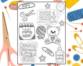 Mental Health Coloring Page – Craft & Self-Love (PDF)