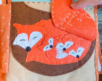 Hand Sewn Quiet Book | Woodland Creatures- Mom and Baby Themed