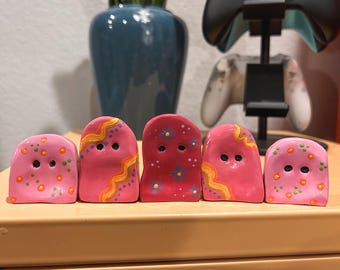 Little Ghost Scupltures- Polymer Hand Crafted- Halloween Decor