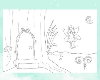 Fairy House- Cut and Color Printable for Kids- DIY Craft No Prep