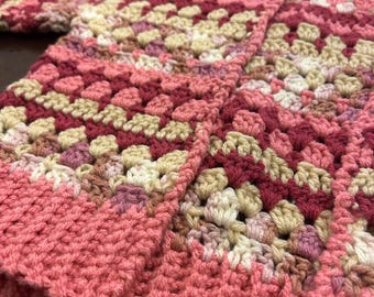 Handmade Crochet Cardigan | Size 4T | Pink Granny Stitch Sweater | Cozy Toddler Clothing | Heirloom