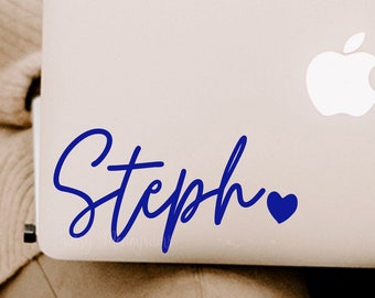 Name with Heart Vinyl Decal | Car Decal | Loopy Decal | Laptop | | Stanley | Personalized Car Decal | Sticker | Water Bottle | Tumbler | MT