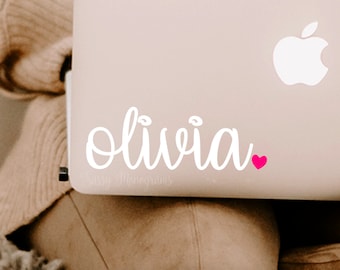 Name with Heart Vinyl Decal | Car Decal | Tumbler Decal | Laptop | | Personalized Car Decal | Sticker | Water Bottle | UC