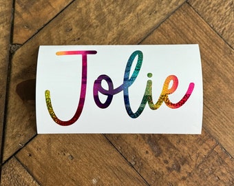 Holographic Name Vinyl Decal: Personalized Car, Laptop, Tumbler Sticker (SK)