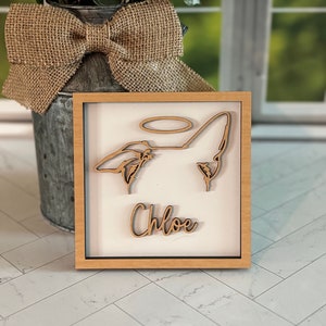 Panneau en bois personnalisé Oreilles de chien | Art commémoratif pour animaux de compagnie