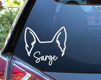 Personalized Dog Ears Vinyl Decal