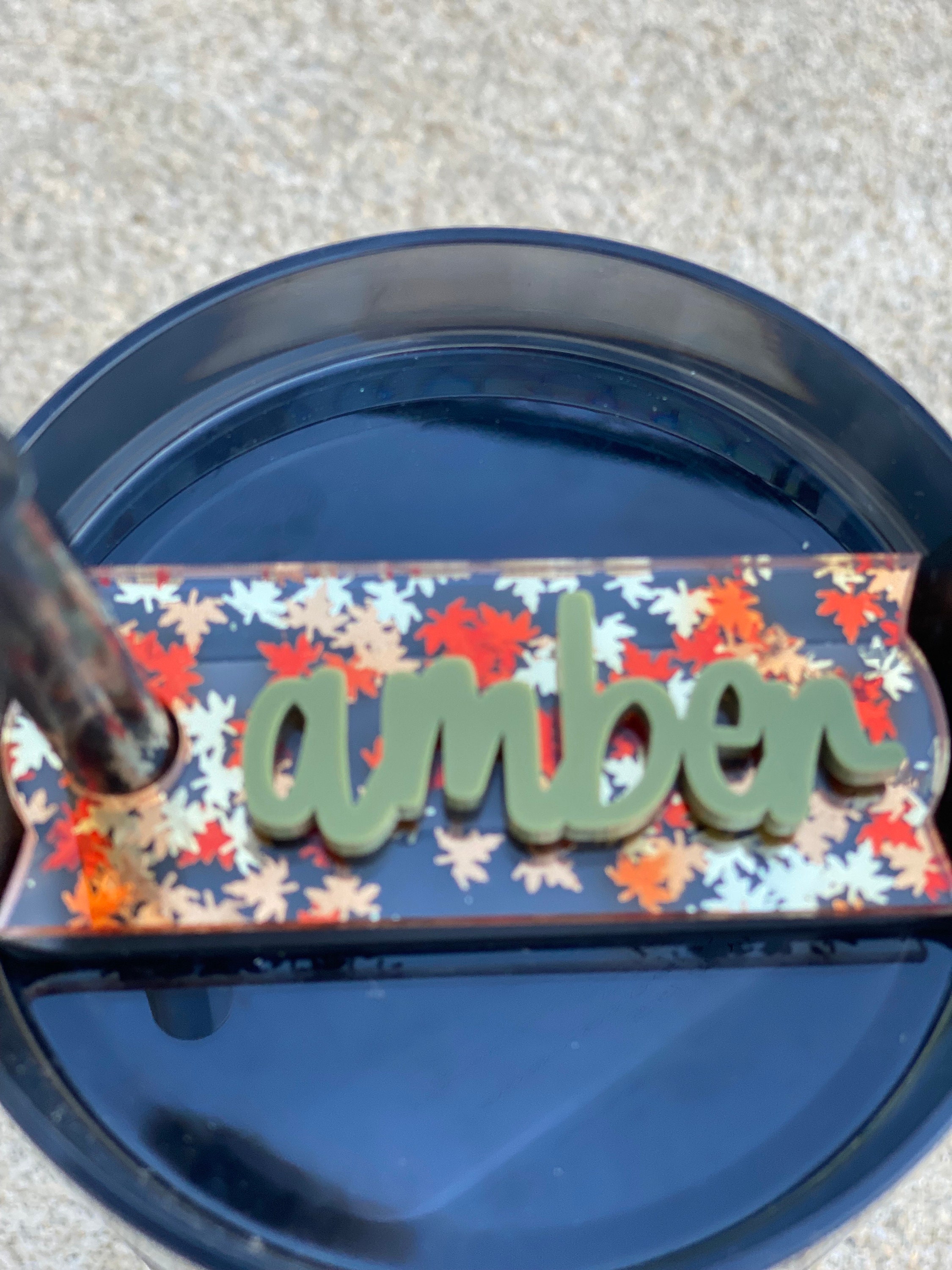 Tumbler Name Tag, Fall Leaves Stanley Name Plate, Autumn Gift