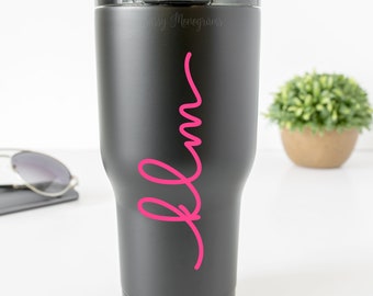 Monogram Vinyl Decal: Personalized Initials Sticker for Tumbler, Laptop, Car (LAR font)