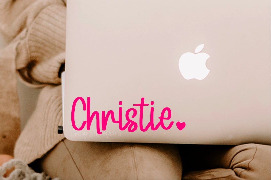 Personalized Name Vinyl Decal With Heart - Car, Laptop, Tumbler Sticker ...