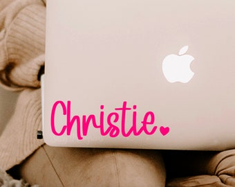 Name with Heart Vinyl Decal | Car Decal | Loopy Decal | Laptop | | Stanley | Personalized Car Decal | Sticker | Water Bottle | Tumbler | MS