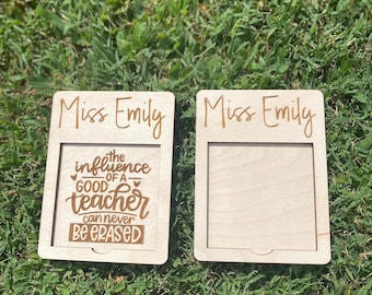 Personalized Wooden Teacher Gift Post It Note Holder | Back To School | End of Year Gift | Teacher Appreciation