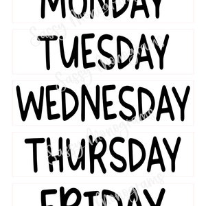 Days of the Week Decal Set | Week Days | Storage Bin Labels | School Week | Organization | Clothes Organization Stickers