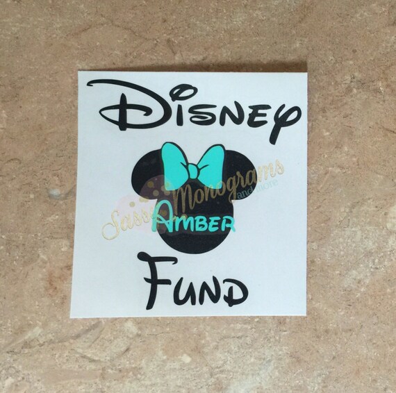 Personalized Custom Disney Fund Vinyl Decal Saving For Etsy