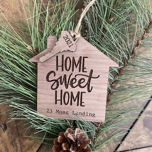 Home Sweet Home Christmas Ornament | Homeowners | New Address | 2023 | Personalized | First Christmas New House | Farmhouse Christmas | Gift