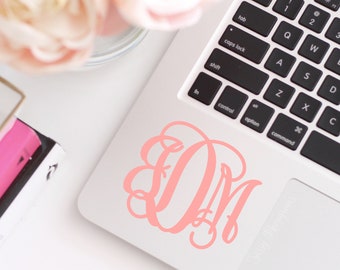 Custom Vine Monogram Vinyl Decal: Car, Laptop, Planner