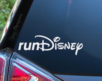 Run Disney Vinyl Decal | runDisney | Marathon | Runner | Car Decal | Laptop | Water Bottle | Quick to Ship