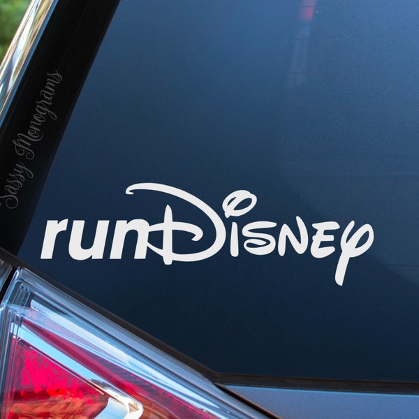 Run Disney Vinyl Decal | runDisney | Marathon | Runner | Car Decal | Laptop | Water Bottle | Quick to Ship