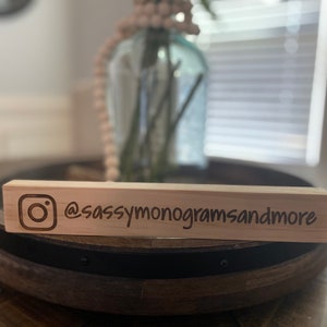 Social Media Wood Sign | Small Shop | Instagram | Facebook | Minimalist | Follow Like Share | Custom Business | Vacation Rental Airbnb Guest
