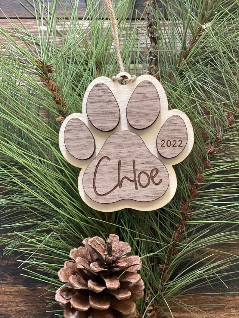 Personalized Dog Paw Christmas Ornament Dog Ornament 2022 Etsy Personalized Dog Paw Christmas Ornament Dog Ornament 2022 Etsy
