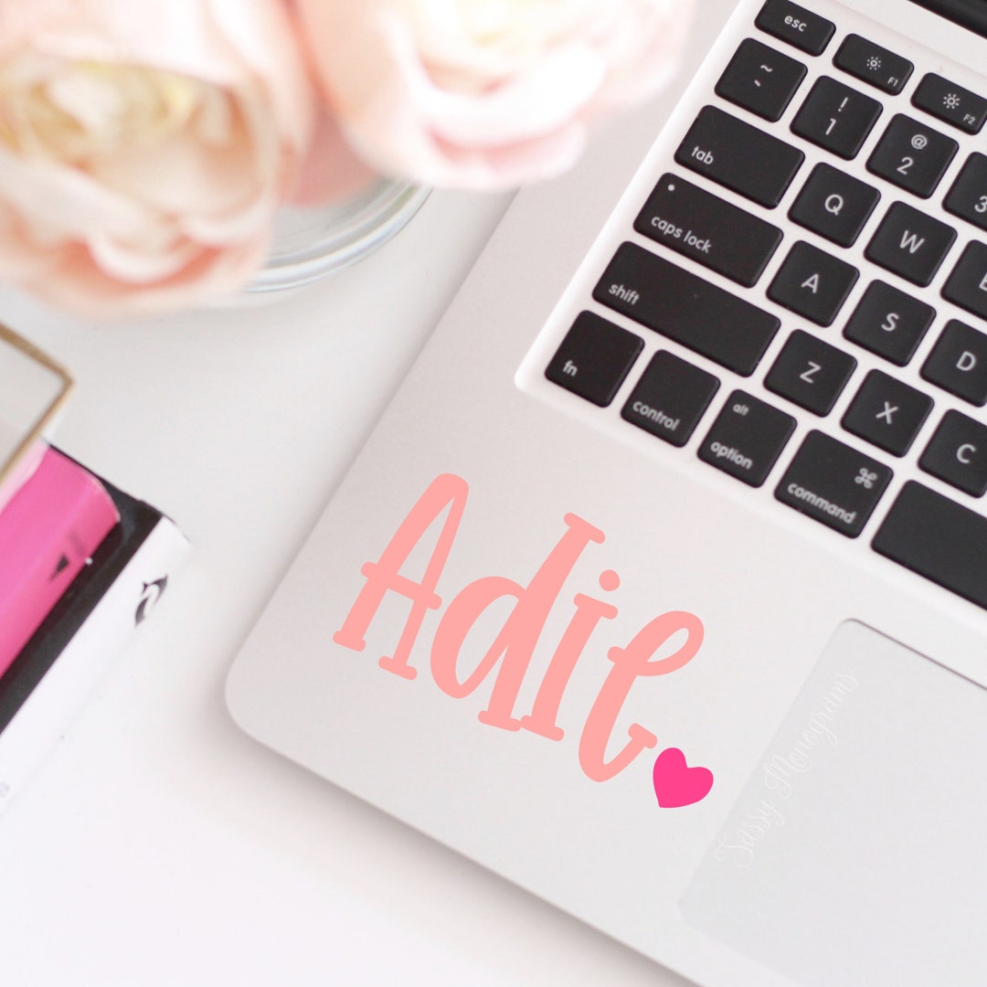 Personalized Name Vinyl Decal With Heart - Car, Laptop, Tumbler Sticker ...