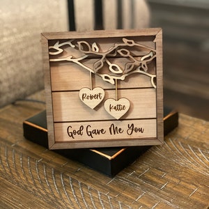 Personalized Wooden Sign | Couples Custom Wood Sign | Anniversary Gift | Personalized Wedding Gift | Valentines 3d Sign | Couples Names Sign