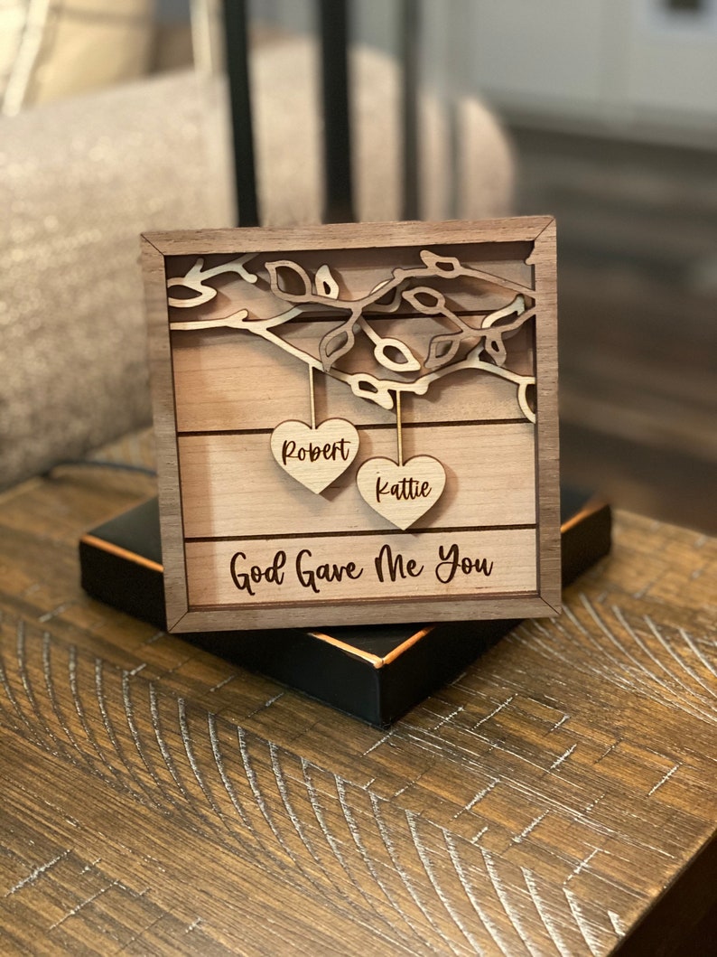 Personalized Wooden Sign Couples Custom Wood Sign image 1