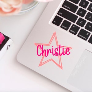 Personalized Star Name Vinyl Decal: Car, Laptop, Tumbler Sticker