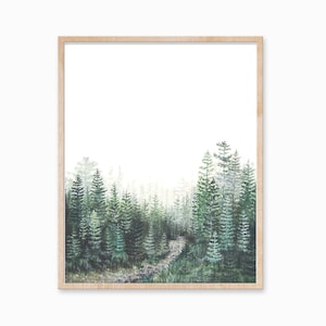 Forest Print, Nature Print, Forest Art, Nature Art, Minimal Forest Art, Forest Landscape Print, Tree Print, Evergreen Print, Landscape Art