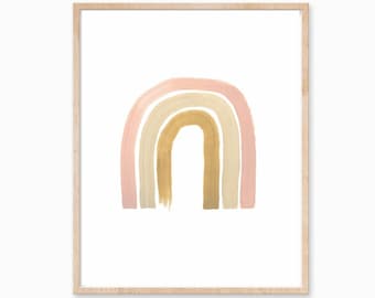 Neutral Rainbow Print, Rainbow Art, Neutral Nursery Print, Modern Art, Neutral Wall Art, Minimal Art, Bohemian Art, Boho Print,