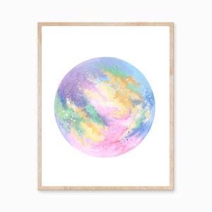 Rainbow Moon Print, Rainbow Print, Pride Art, Colourful Moon, Rainbow Art, Pride Print, Rainbow Painting, Colourful Art Print, Moon Print