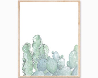 Cactus Print, Plant Print, Cactus Art, Desert Art, Cactus Painting, Desert Painting, Plant Art, Cactus Artwork, Desert Vibes, Desert Decor