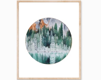 Forest Print, Nature Print, Forest Art, Nature Art, Forest Painting, Landscape Painting, Tree Art, Forest Artwork, Evergreen, Landscape Art