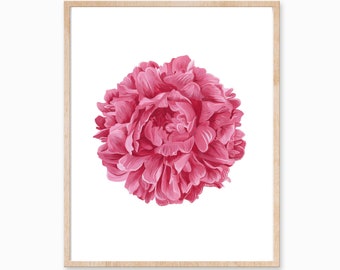 Pink Flower Print, Floral Print, Red Peony Print, Red Flower Art, Pink Flower, Flower Art, Peony Art