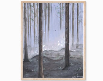 Forest Print, Misty Woods, Foggy Forest, Forest Painting, Woods Print, Woodland Art, Fog Print, Landscape Painting, Nature Art, Nature Print