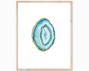 Emerald Agate Slice Print, Agate Art, Mineral Art, Crystal Art, Druzy Art, Gem Art, Gemstone Print, Crystal Print