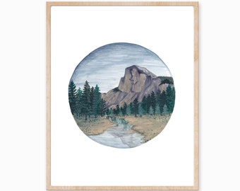 Yosemite Print, Yosemite Wall Art, Mountain Print, Forest Print, Nature Art Print, Landscape Print, California Wall Art