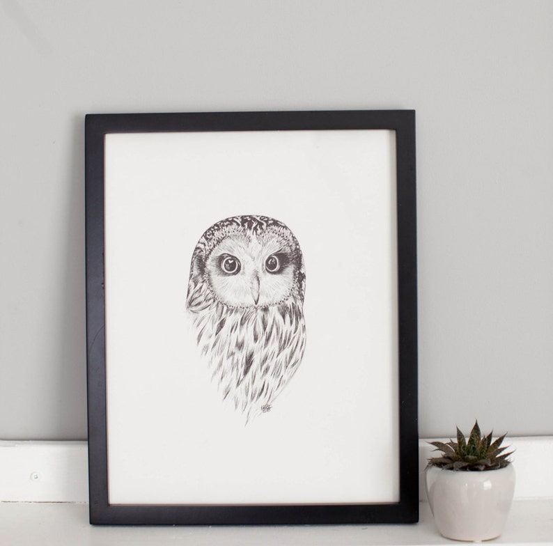 Owl Print, Owl Decor, Owl Ink Print, Owl Art, Owl Drawing, Owl Illustration, Owl Artwork, Owl Ink drawing, Owl Drawing Print, Owl Wall Decor 画像 4