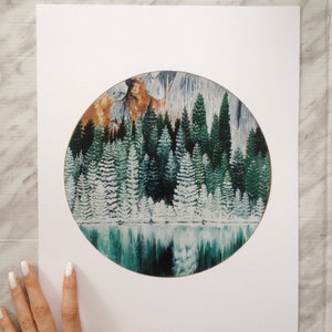 Forest Print, Nature Print, Forest Art, Nature Art, Forest Painting, Landscape Painting, Tree Art, Forest Artwork, Evergreen, Landscape Art image 5