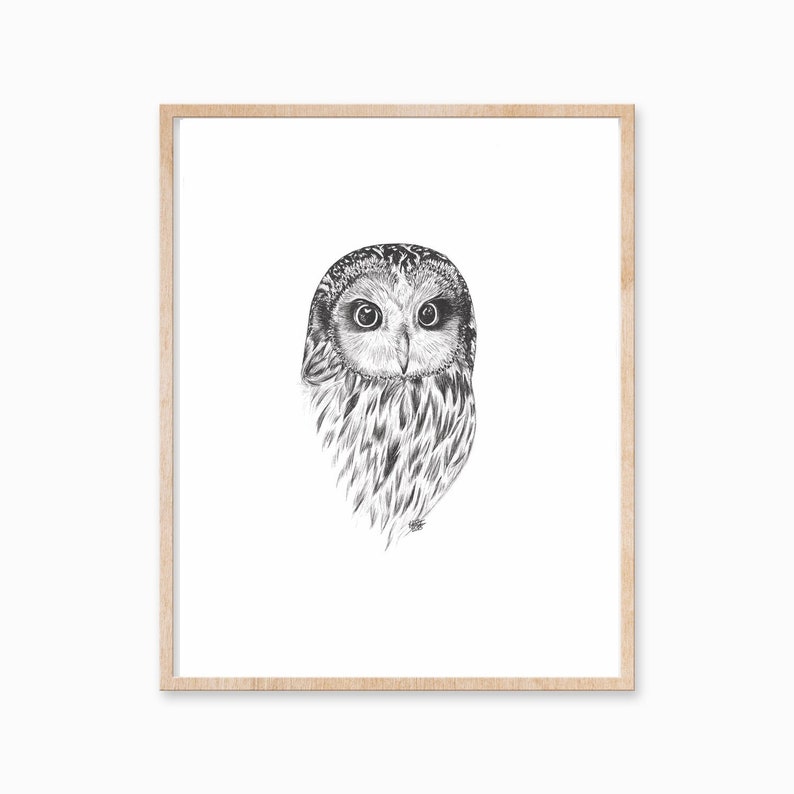 uil print owl decor owl inkt print owl kunst uil tekenen | etsy
