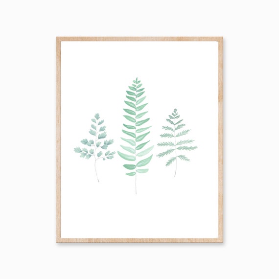 Fern Print, Plant Print, Fern Art, Plant Art, Fern Painting, Plant Painting, Plant Decor, Fern Artwork, Foliage Art, Boho Decor