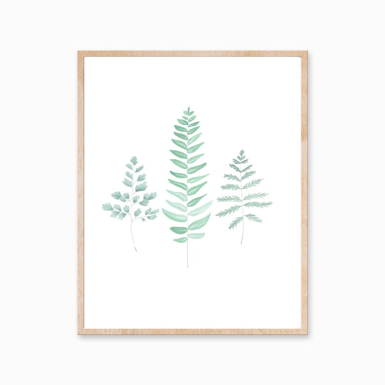 Fern Print, Plant Print, Fern Art, Plant Art, Fern Painting, Plant Painting, Plant Decor, Fern Artwork, Foliage Art, Boho Decor image 1