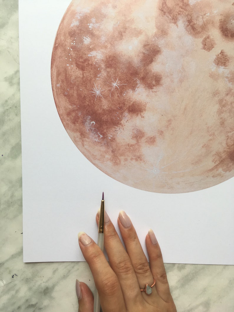 Brown Moon Print, Warm Tone Moon, Dreamy Moon Print, Moon Decor, Boho Decor, Neutral Boho Art, Bohemian Decor, Moon Art, Luna Print image 5