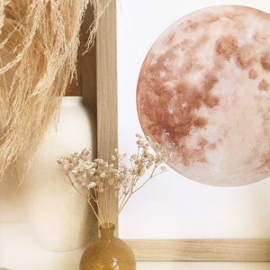 Brown Moon Print, Warm Tone Moon, Dreamy Moon Print, Moon Decor, Boho Decor, Neutral Boho Art, Bohemian Decor, Moon Art, Luna Print image 7