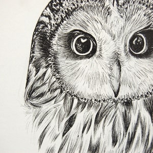 Owl Print, Owl Decor, Owl Ink Print, Owl Art, Owl Drawing, Owl Illustration, Owl Artwork, Owl Ink drawing, Owl Drawing Print, Owl Wall Decor 画像 3