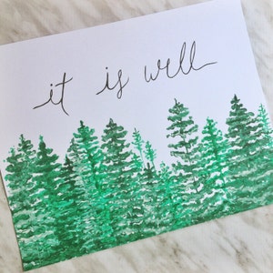 It is Well with my Soul, Christian Wall Art, Forest Print, Forest Art, It is Well Artwork, Tree Art, Tree Print image 4