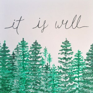 It is Well with my Soul, Christian Wall Art, Forest Print, Forest Art, It is Well Artwork, Tree Art, Tree Print image 5